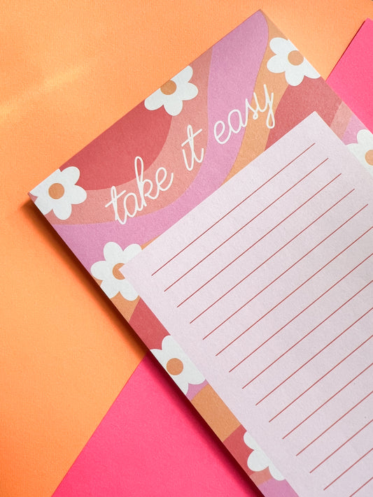 Take It Easy Stationary Notepad